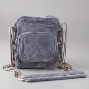 Alexander Wang Brenda Blue Suede Mini Camera Bag